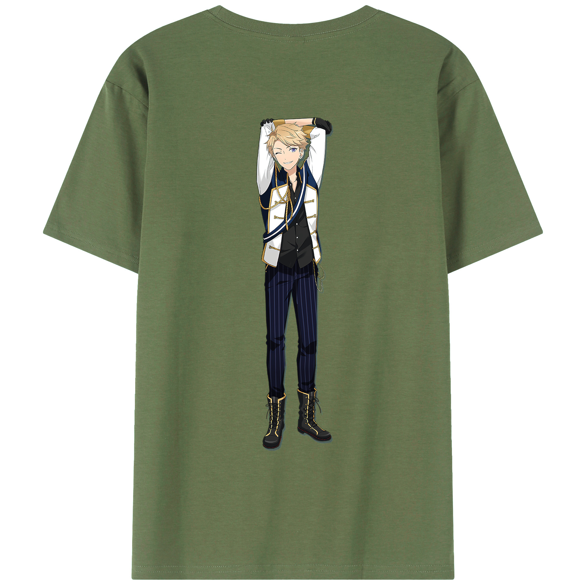 （画像用） あんさんぶるスターズ! Ensemble Stars 綿100％ メンズ半袖Tシャツ（バックプリント） 通気性